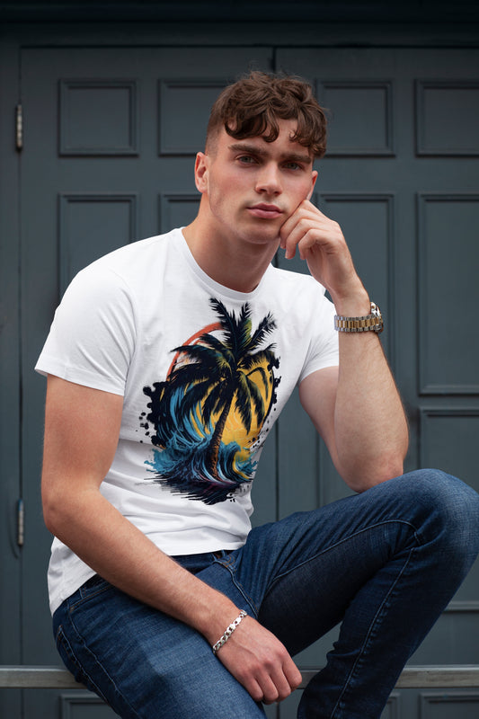 Short Sleeves White Printed T Shirts