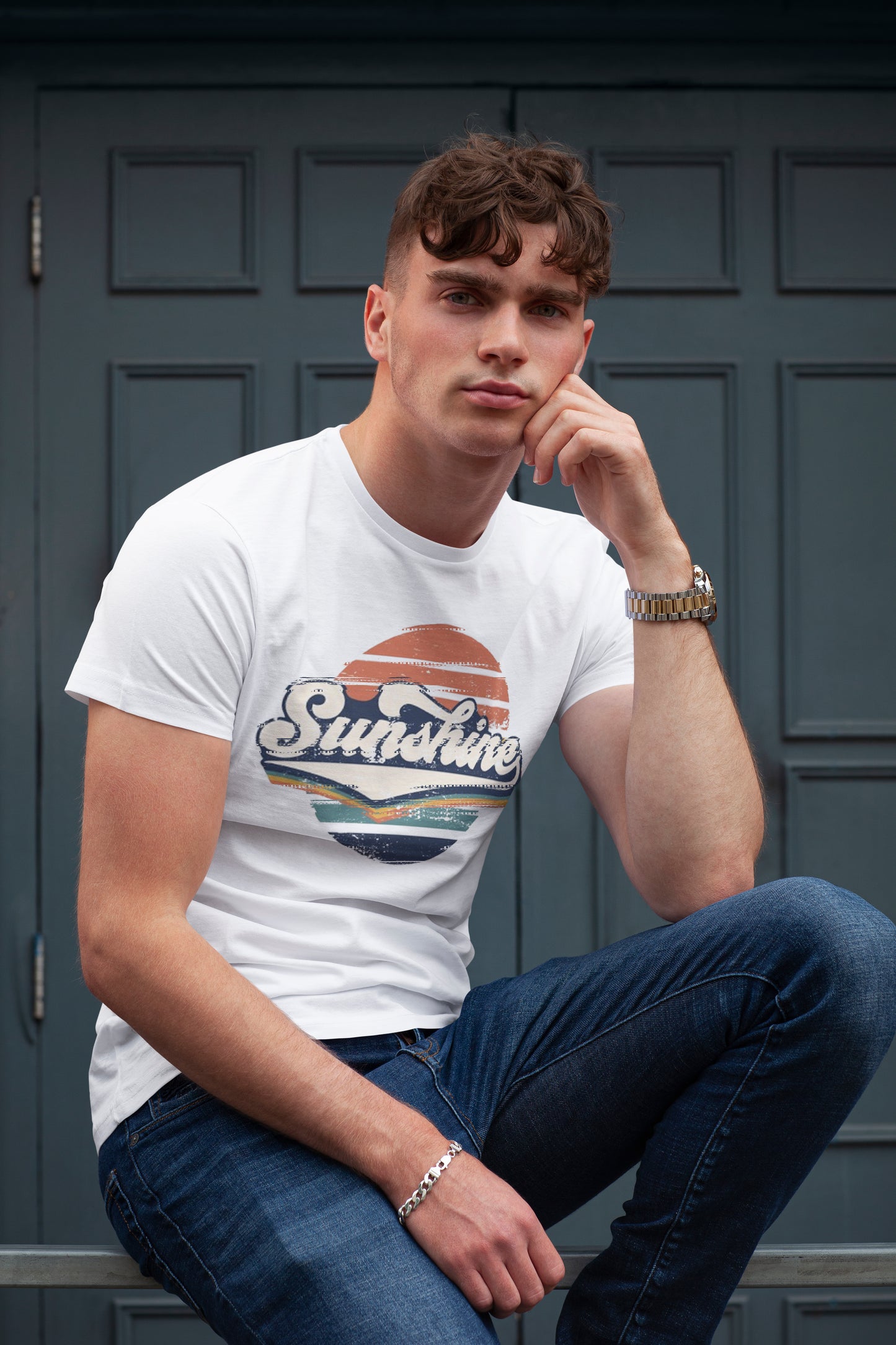 Short Sleeves White Printed T Shirts