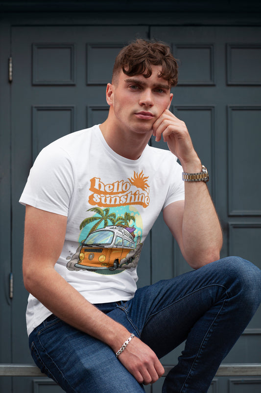 Short Sleeves White Printed T Shirts